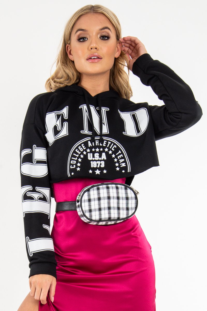 White Black Plaid Bum Bag - Keyra-Bags