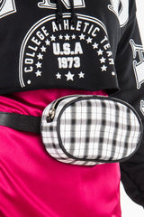 White Black Plaid Bum Bag - Keyra-Bags