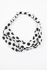 White Black Polka Dot Twist Headband - Kentlee-Hair