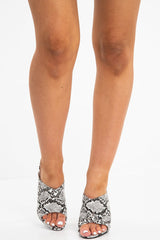 White Black Snake Print Clear Wedge - Oda-Wedges