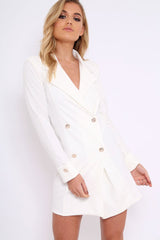 White Blazer Dress - Maura-Dresses