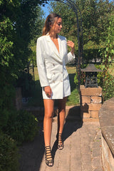 White Blazer Dress - Maura-Dresses
