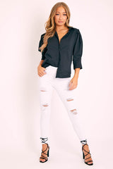 White Bleached Ripped Skinny Jeans - Blair-Jeans