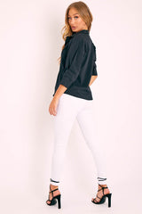 White Bleached Ripped Skinny Jeans - Blair-Jeans