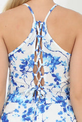 White & Blue Floral Pattern Co-ord - Mavis-Co-ords