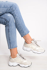 White Camo Lace Up Trainers - Adisa-Trainers
