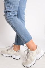 White Camo Lace Up Trainers - Adisa-Trainers
