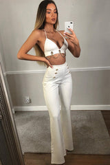White Chain Detail Bralet - Georgiana-Bralets