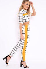 White Check and Mustard Stripe Co-ord - Lainey-Co-ords