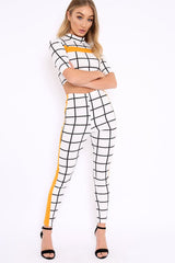 White Check and Mustard Stripe Co-ord - Lainey-Co-ords