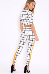 White Check and Mustard Stripe Co-ord - Lainey-Co-ords