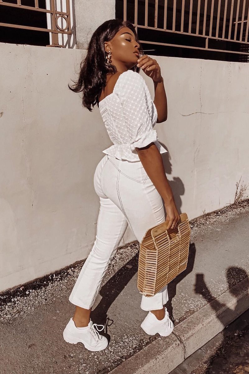 White Chunky Lace Up Trainers - Aaniya-Trainers