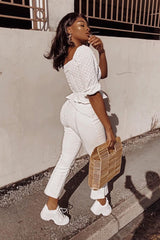 White Chunky Lace Up Trainers - Aaniya-Trainers