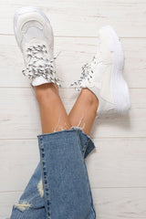 White Chunky Panel Trainers - Libby-Trainers
