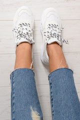 White Chunky Panel Trainers - Libby-Trainers