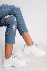 White Chunky Panel Trainers - Libby-Trainers
