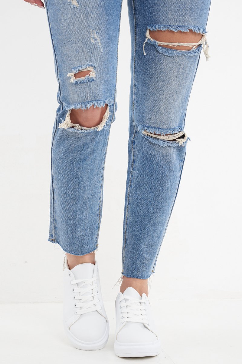 White Chunky Sole Lace Up Trainers - Lauryl-Trainers
