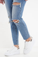 White Chunky Sole Lace Up Trainers - Lauryl-Trainers