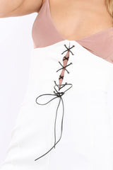 White Corset Lace Midi Skirt - Elise-Skirts