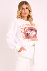 White Couture Graphic Sweatshirt - Verity-Sweatshirts