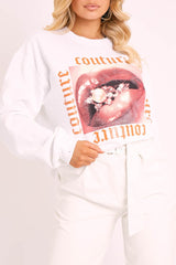 White Couture Graphic Sweatshirt - Verity-Sweatshirts