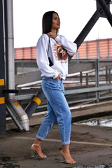 White Couture Graphic Sweatshirt - Verity-Sweatshirts