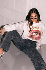 White Couture Graphic Sweatshirt - Verity-Sweatshirts