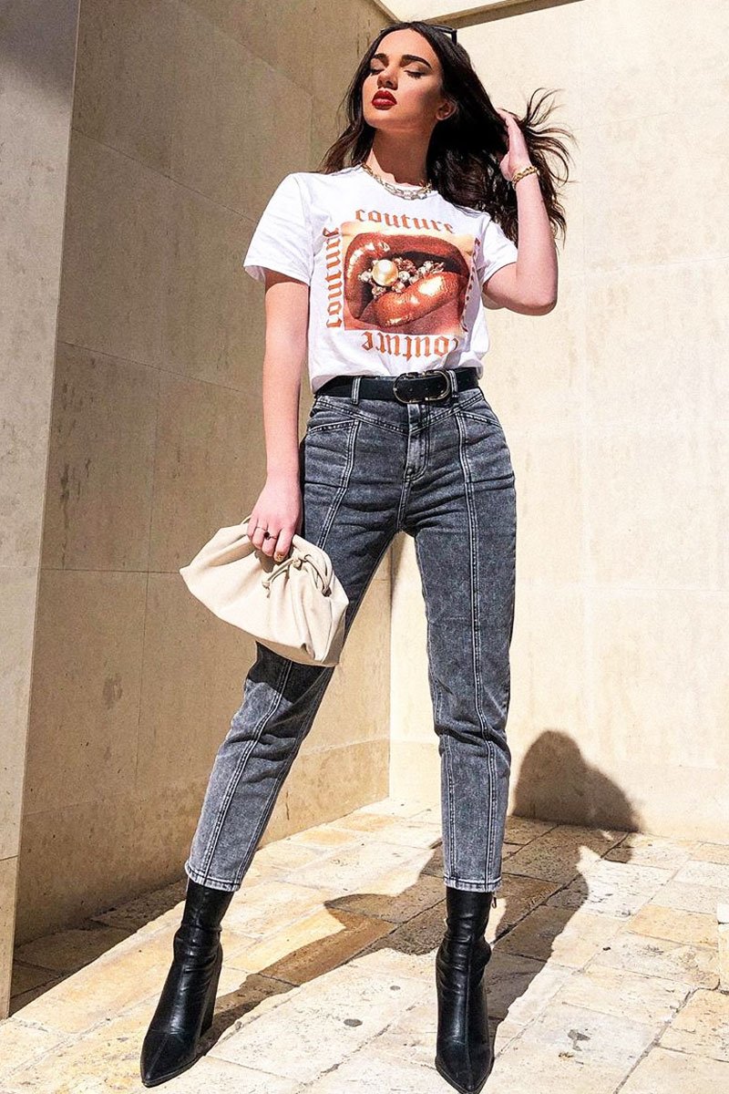 White Couture Graphic T-shirt - Xena-T-shirt