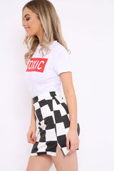 White Crew Neck Toxic Slogan T-Shirt - Grecia-Tops