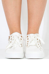 White Croc Textured Pumps - Addison-Shoes