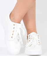 White Croc Textured Pumps - Addison-Shoes