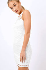 White Crochet Bodycon dress - Marcella-Dresses
