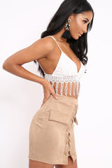 White Crochet Bralet with Tassel Hem - Renee-Bralets
