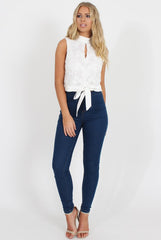 White Crochet Crop Top - Amelia-Crop Tops