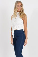 White Crochet Crop Top - Amelia-Crop Tops