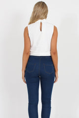 White Crochet Crop Top - Amelia-Crop Tops