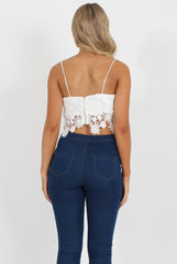 White Crochet Crop Top - Shelly-Tops