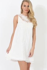 White Crochet Dress - Iva-Dresses