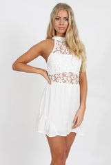 White Crochet Lace Top Playsuit - Clarissa-Tops