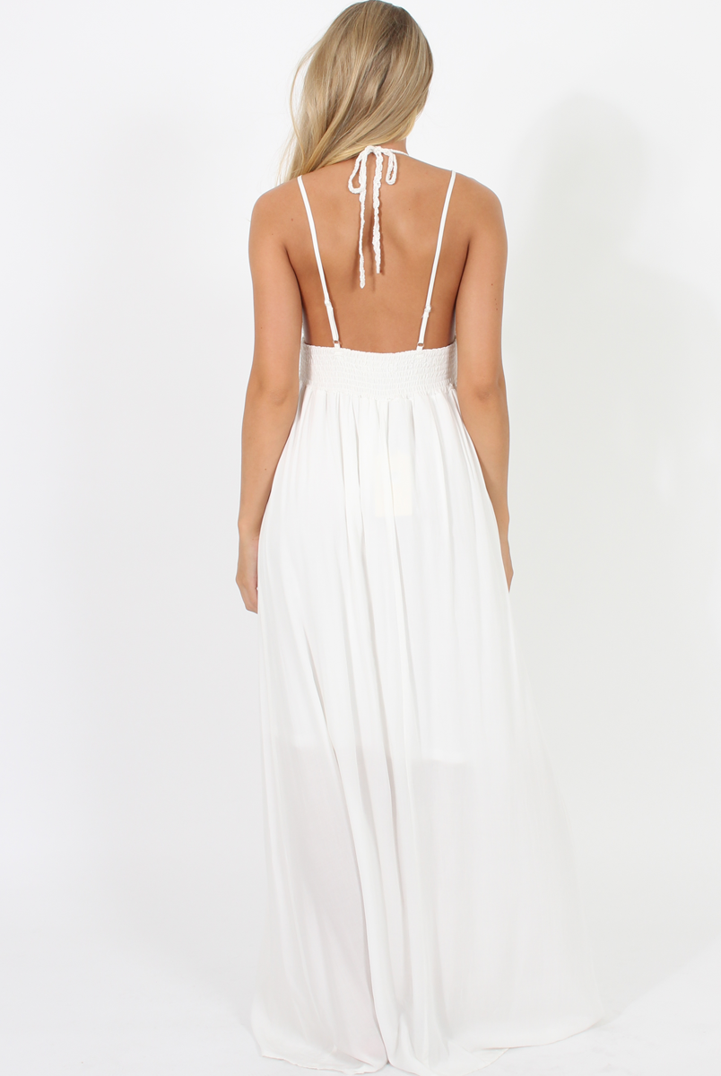 White Crochet Maxi Dress