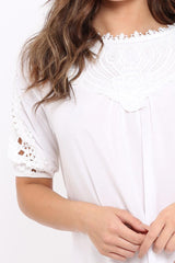 White Crochet Shift Dress - Tarria-Dresses