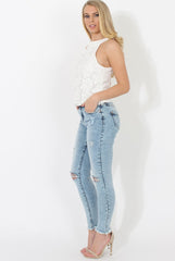 White Crochet Top - Marley-Tops