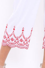 White Cropped Wide Leg Trousers - Eliana-Trousers