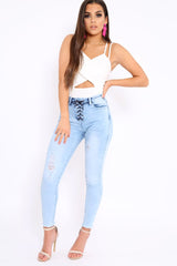 White Cross Over Cut Out Bodysuit - Safia-Bodysuits