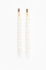 White Crystal Embellished Pack of 2 Hair Clips - Patrice-Hair