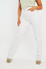 White Denim Extra Long Straight Leg Jeans - Blaise-Jeans