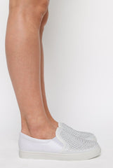 White Diamante Skaters - Rori-Shoes