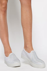 White Diamante Skaters - Rori-Shoes