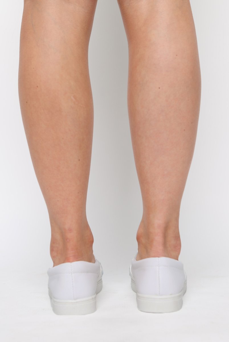 White Diamante Skaters - Rori-Shoes