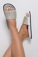 White Diamante Sliders - Lassie-Sliders